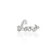 925 silver ring for women featuring a dazzling love script design with a polished finish