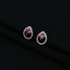 Sterling Silver Pink Stone Two Connecting Drop Design Mangalsutra