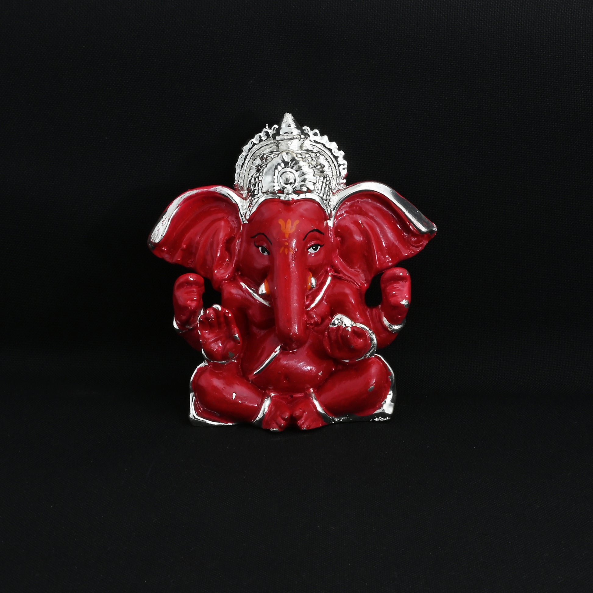 Buy Expensive Red Silver Ganpati Murti, Khushbu Jewellers