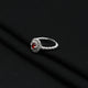 Silver Red Radiance Minimal Gemstone Ring