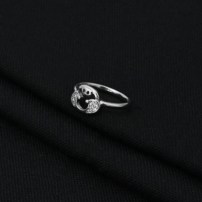 Stylish silver ring for babies, showcasing a graceful solitaire design for a subtle charm