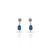 Silver Blue Oval Bead with Flower Design Earring for Girls