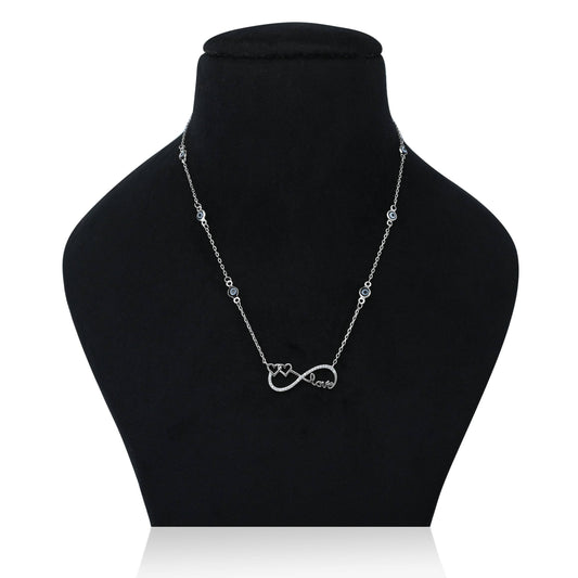 Elegant 925 silver 'Infinite Love' pendant on chain for her.