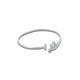 Sterling silver sleek kada for women featuring an 'I love U' sign design