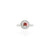 Silver Red Radiance Minimal Gemstone Ring