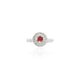 Silver Red Radiance Minimal Gemstone Ring