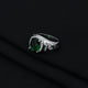 Stylish silver ring with a vivid green stone, ideal for making a bold and sophisticated statement