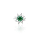 Silver Green Sun Glare Girls Ring