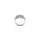 Sterling Silver CZ Stones Square Curve Design Ring for Her