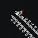 Silver anklet with colorful flower patterns and bead details for women