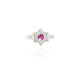 01Silver Studded Pink Flower Ring