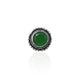 Silver Traditional Green Gem Girls Ring