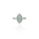 Silver ring with a moonstone center, embodying heavenly harmony.