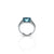 Sterling Silver Square Cut Sky-Blue Gemstone Ring for Her