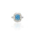 Silver Shiny Sky Blue Soft Stone Ring