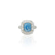 Silver Shiny Sky Blue Soft Stone Ring