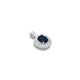 Silver Blue Oval Shape Gem Stone with CZ Gem stone Border Pendant for Girls