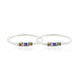 Silver bangles featuring a gorgeous center with colorful design accents