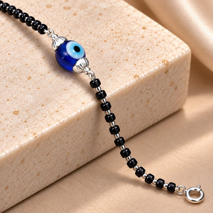 Silver Evil Eye Charm Bracelet for women