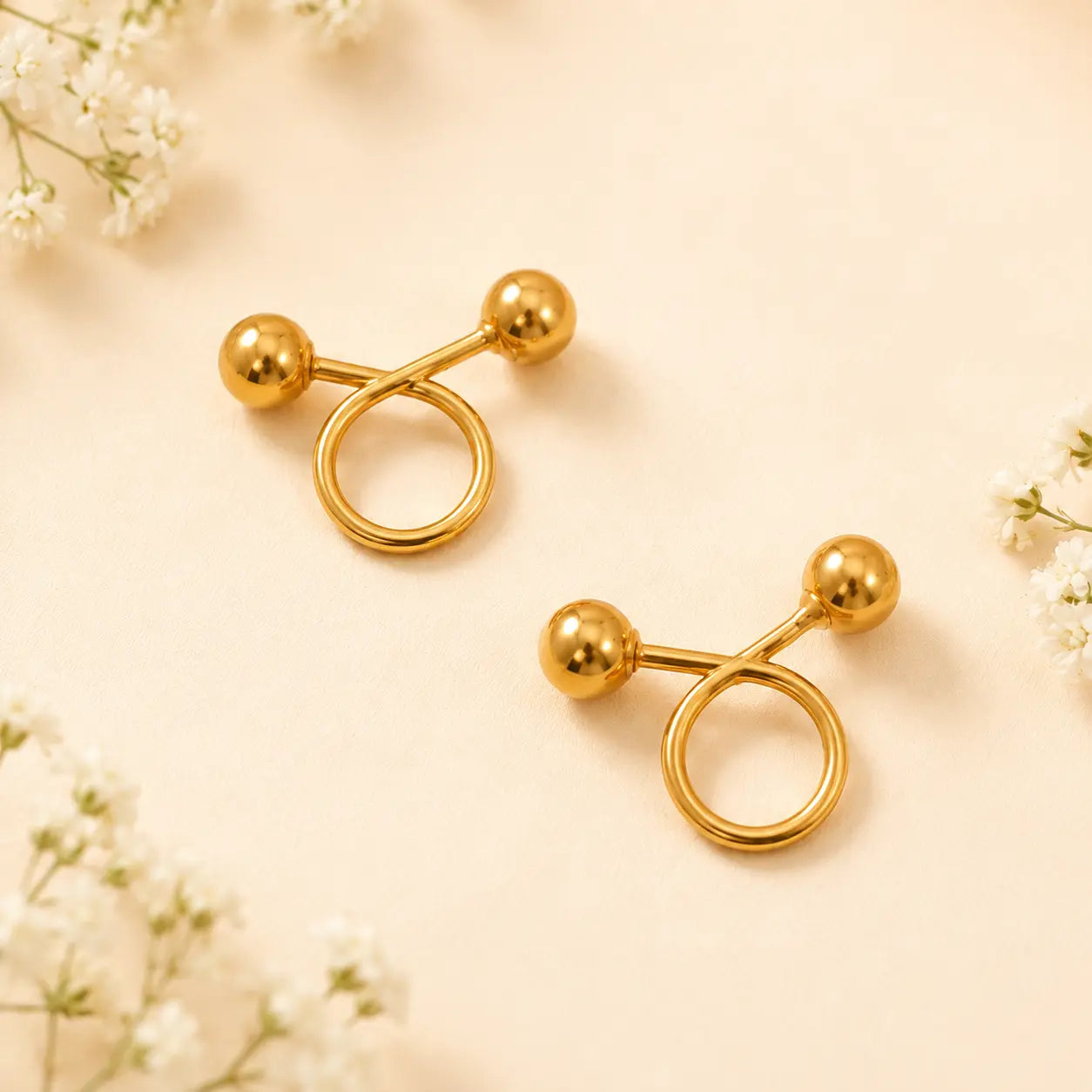 Elegant Minimalist Double Spiral Silver Earrings