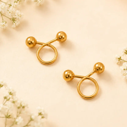 Elegant Minimalist Double Spiral Silver Earrings