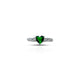 Sterling Silver Heart Cut Green Gemstone Ring for Girls