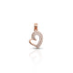 925 Silver Trendy Rose Gold-Pleated Heart Pendant