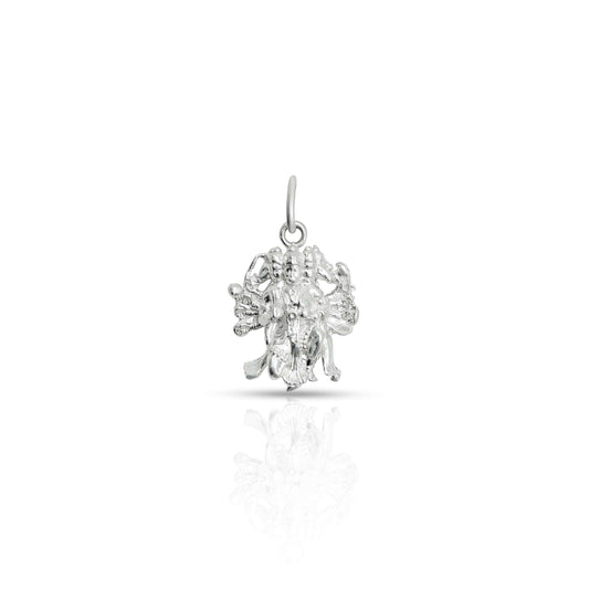 Sterling silver pendant featuring Panchmukhi Hanuman Ji, symbolizing strength and protection