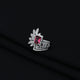 Sterling Silver Vintage "Delight of Dazzle" Simulated Ruby Ring for Women