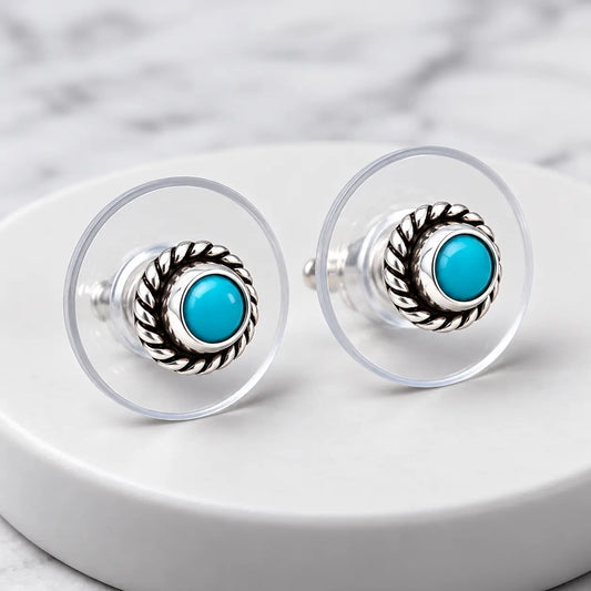 Chic Blue Gem Earrings