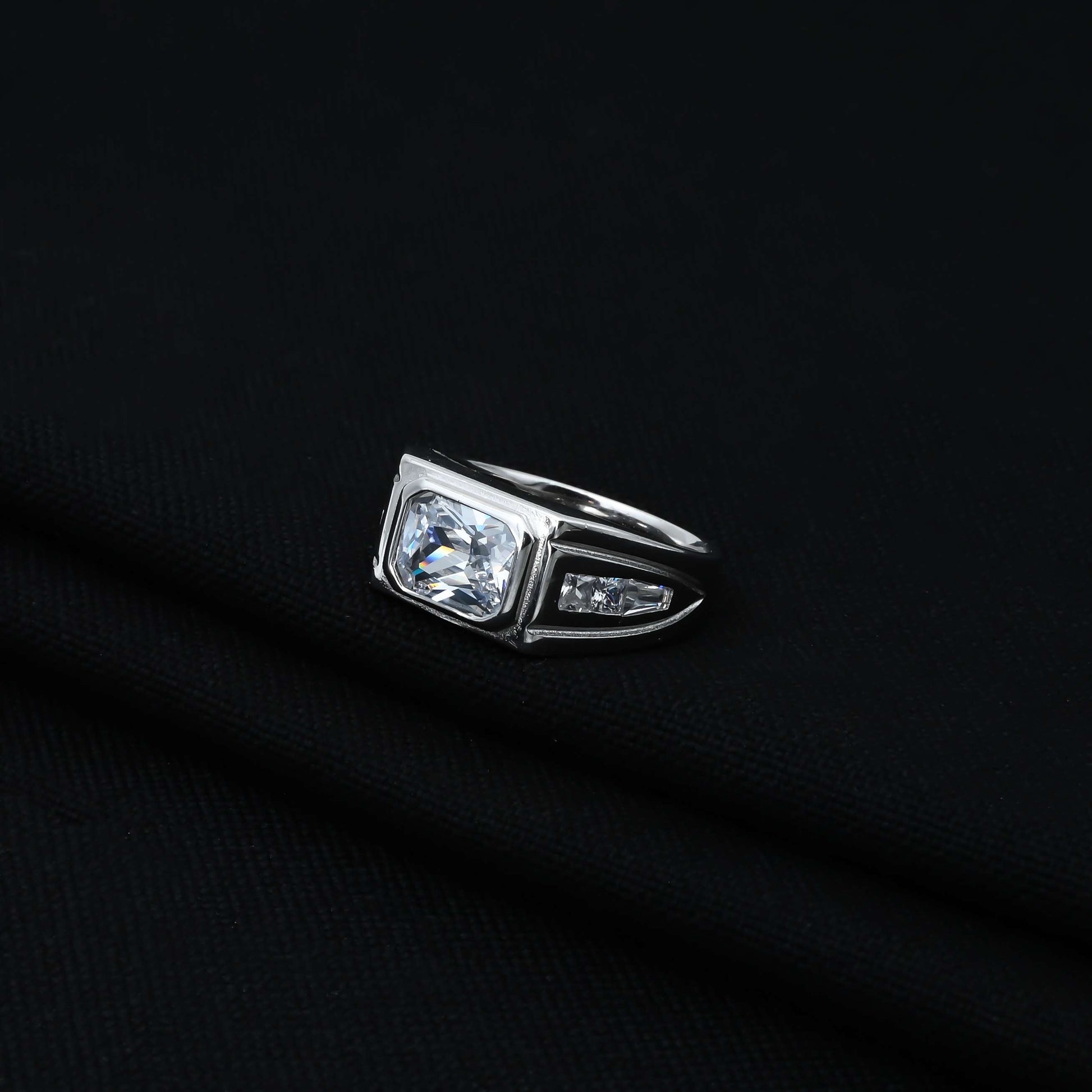 Elegant sterling silver square ring for girls featuring a one-of-a-kind design