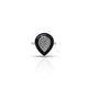Sterling Silver Drop Shape Center CZ Stones With Black Border Ring for Girls