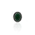 Silver girls' ring featuring an exquisite green stone, offering a vibrant and elegant design.