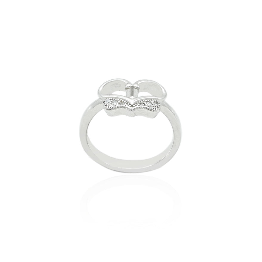 Stylish silver ring showcasing a passionate heart symbol for love.