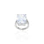 Elegant silver ring with a rectangular diamond that radiates brilliance