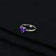 Silver Purple Vibrant Heart Ring