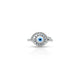 Silver Center Blue Evil Eye with Eye Design Ring for Girls