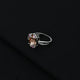 Sterling Silver Peach Oval Shape Stone with Two Butterfly Ring for Girls