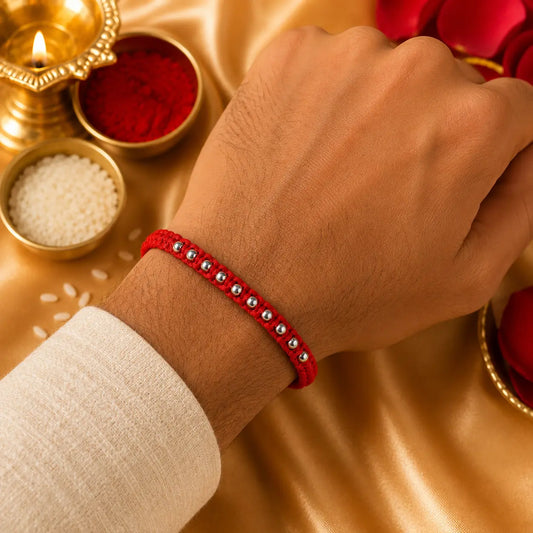 Silver Bead Rakhi | Premium Raksha Bandhan Rakhi
