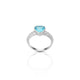 Sterling Silver Sky-Blue Stone Heart Ring