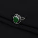 Silver Traditional Green Gem Girls Ring