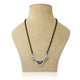 Silver Green and Purple Gem Stone Leaf Design Mangalsutra for Girls