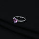 Sterling Silver Purple Heart Cut Gemstone Ring for Her