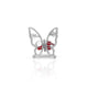 Silver ring with butterfly wing design for girls.