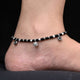 Silver Circle and Heart Shape Design Anklet for Girls