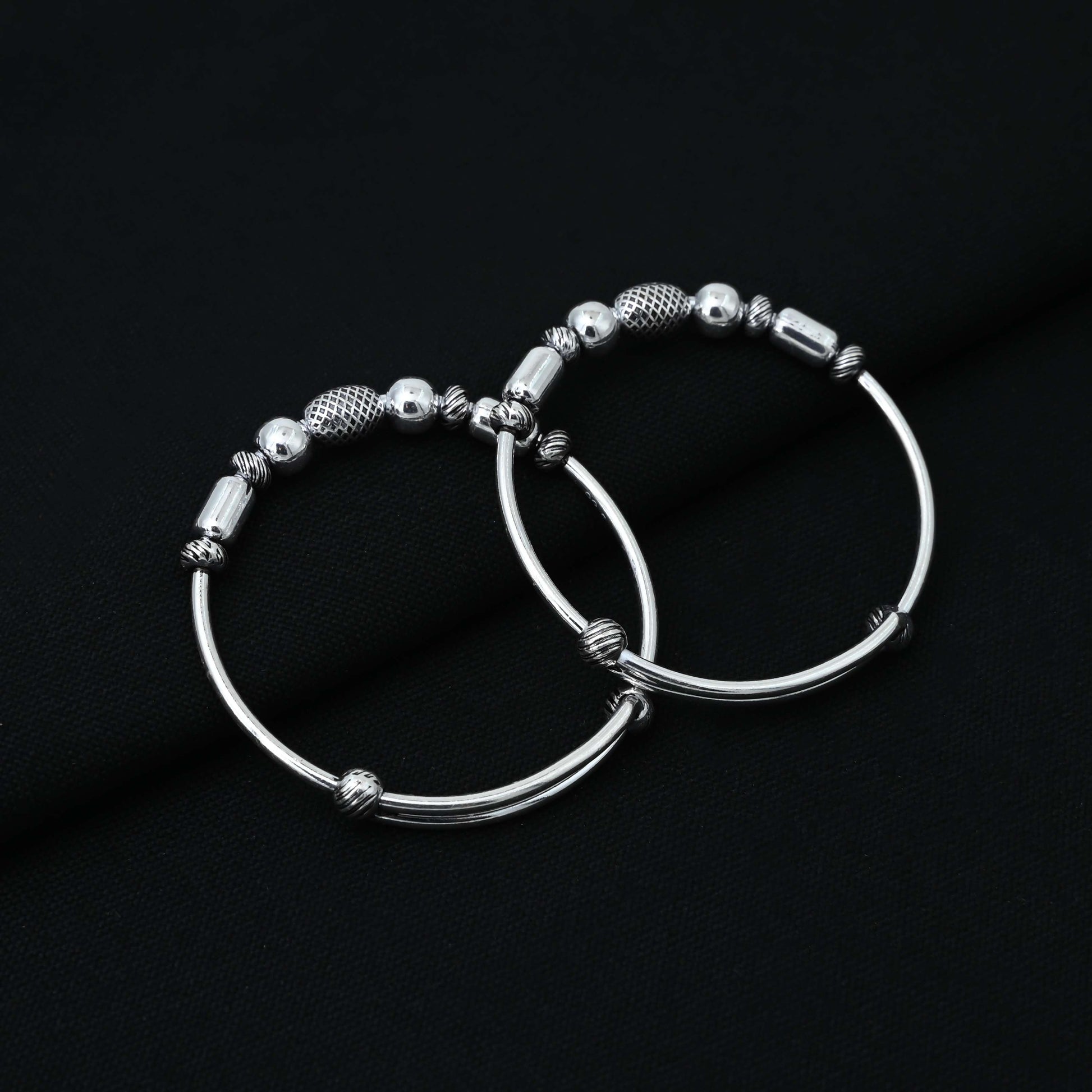 Sterling Silver Simple Lining Kada for Girls – Khushbu Jewellers