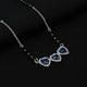 Sterling Silver Three Center Heart Shape Blue Stone Mangalsutra for Girls