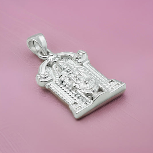 Elegant silver pendant showcasing Lord Tirupati Balaji for spiritual devotion