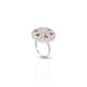 Silver Orange Gem Stone with CZ Gem Stone Ring for Girls