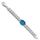 Silver Center Blue Stone Chain Design Bracelet for Men